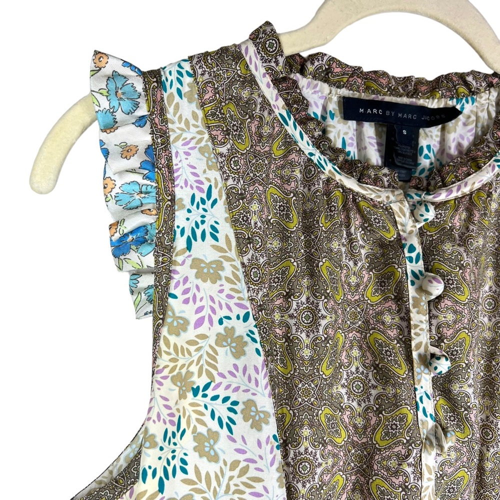 MARC BY MARC JACOBS Silk Paisley Cottagecore Floral Dress Size Small - Picture 3 of 9